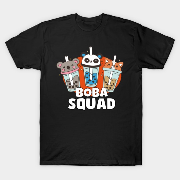 Kawaii Boba Cute Anime Squad T-Shirt by ProLakeDesigns